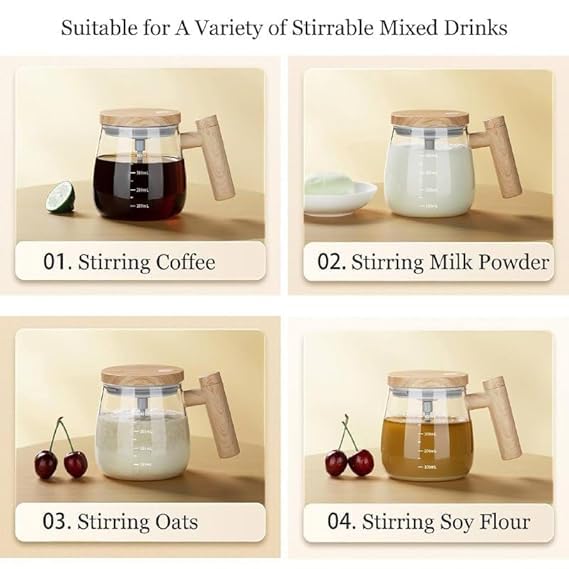 Self-Stirring Mug | Effortless Mixing for Coffee, Milk & More (400 ML)