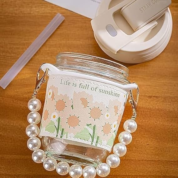 2-in-1 Glass Coffee Tumbler with Straw & Lid
