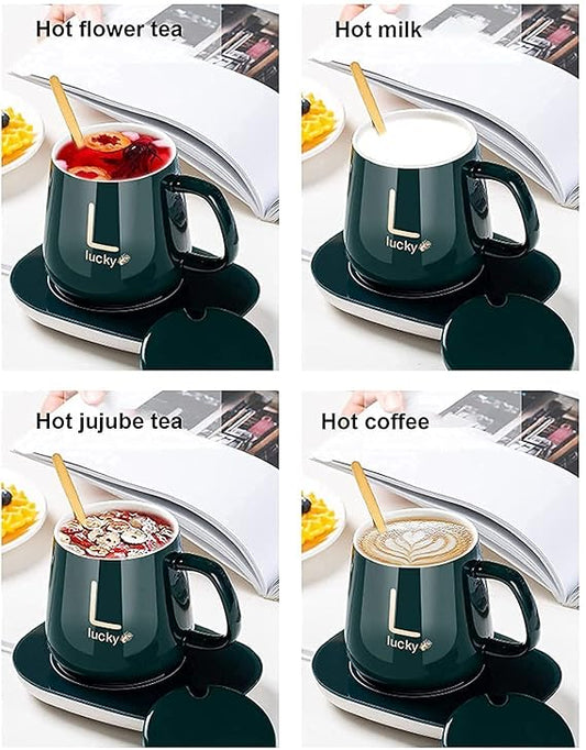 Smart Coffee Mug Warmer™ | Ceramic Mug with Electric Heating Coaster