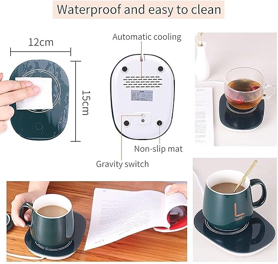 Smart Coffee Mug Warmer™ | Ceramic Mug with Electric Heating Coaster